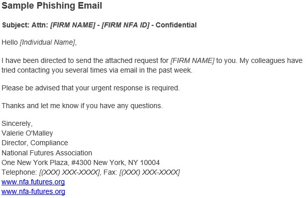 Sample Fictitious NFA Phish